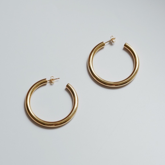 The Ultimate Gold Plated Classic Hoops Earrings - Picture 10 of 12